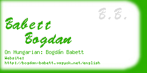 babett bogdan business card