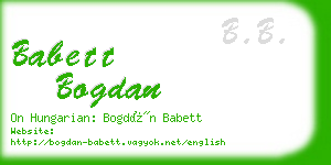 babett bogdan business card